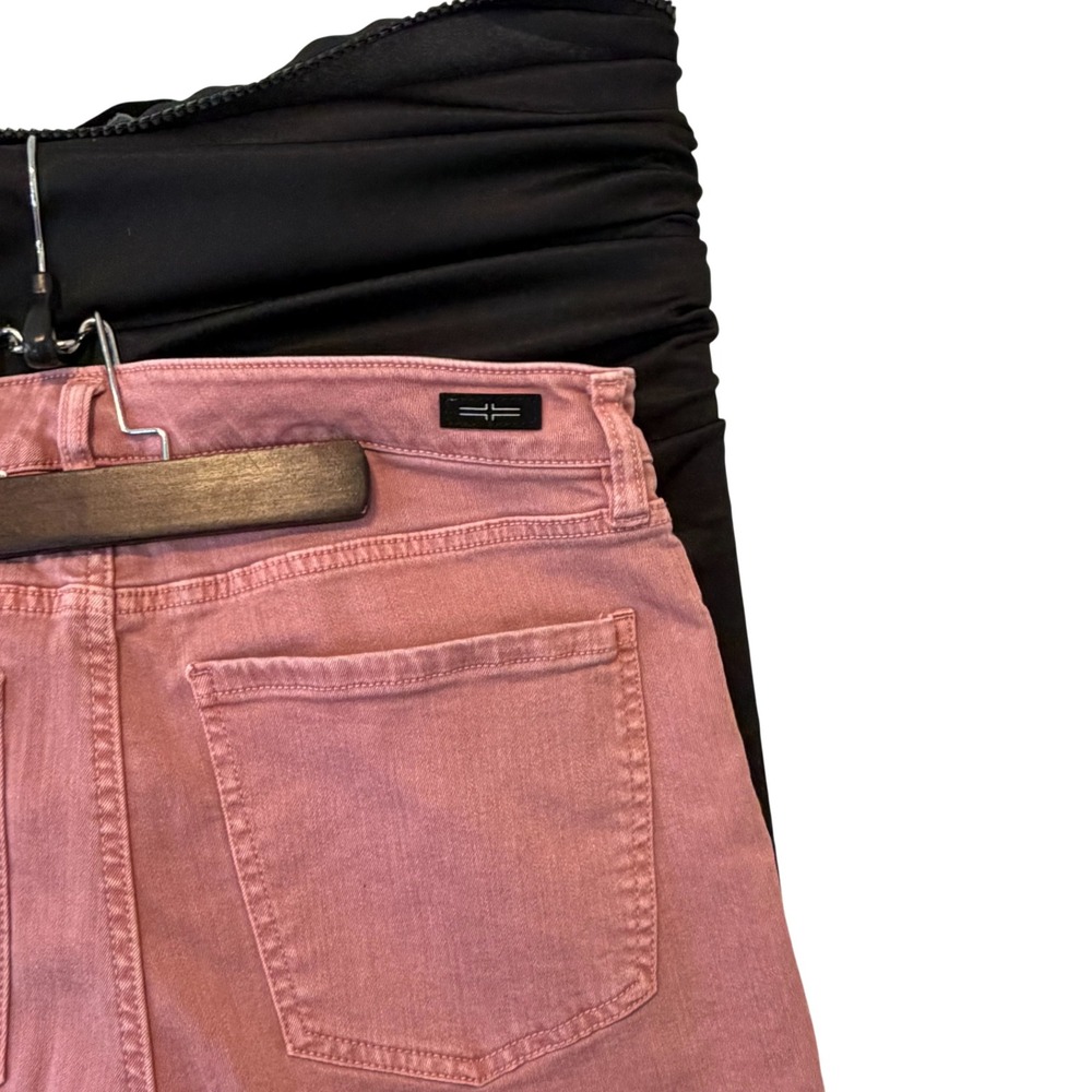 Liverpool Los Angeles Womens Cropped Straight Leg Pink Jeans Frayed Hem Size 14 - Picture 3 of 9